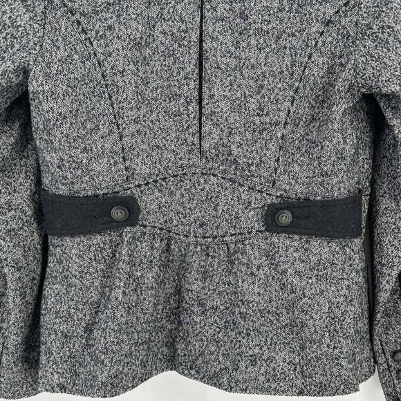 Cabi Equestrian Wool Gray Herringbone Blazer Womens Size 8 Style #629 - Picture 5 of 9